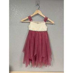 Rare Editions‎ Girls Dress Lace Top Tulle Skirt Pink Formal Party Size 3T